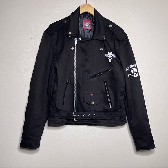 Red Balls On Fire Los Angeles Skull Jacket - Picture 5 of 12